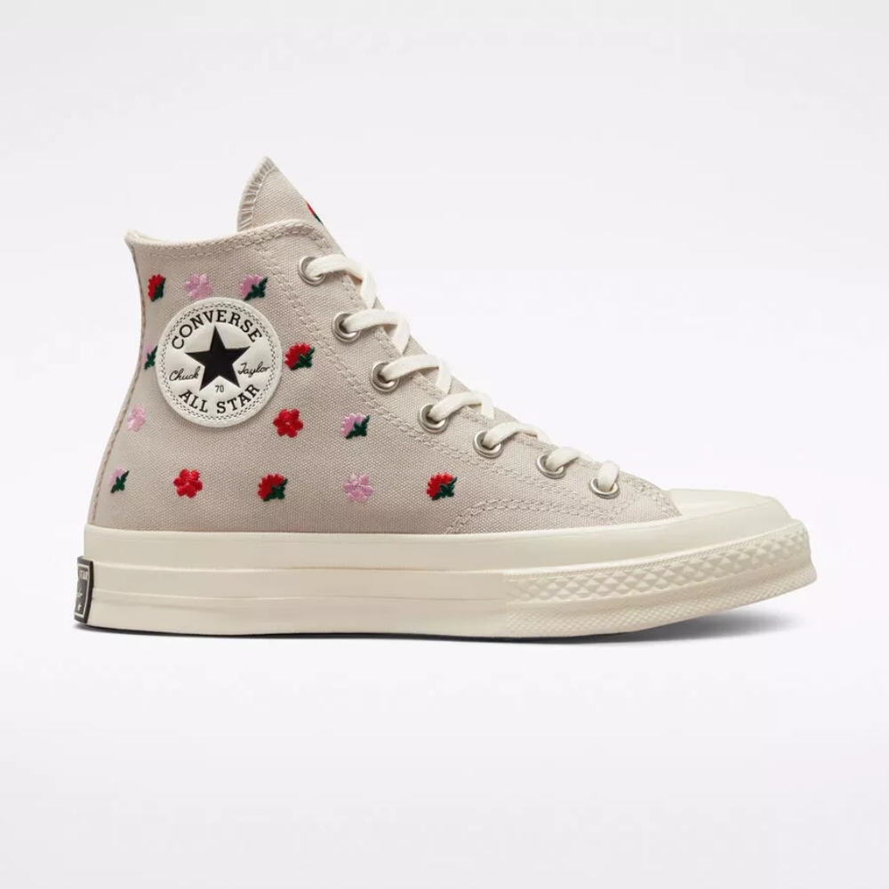 NEW Converse Chuck 70 Floral Embroidery Desert Sand